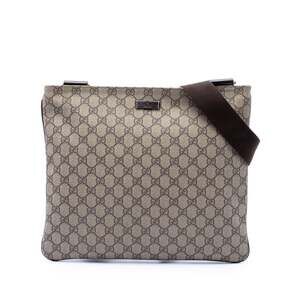 Gucci Zip Top Messenger Bag Gg Coated #317422G77B